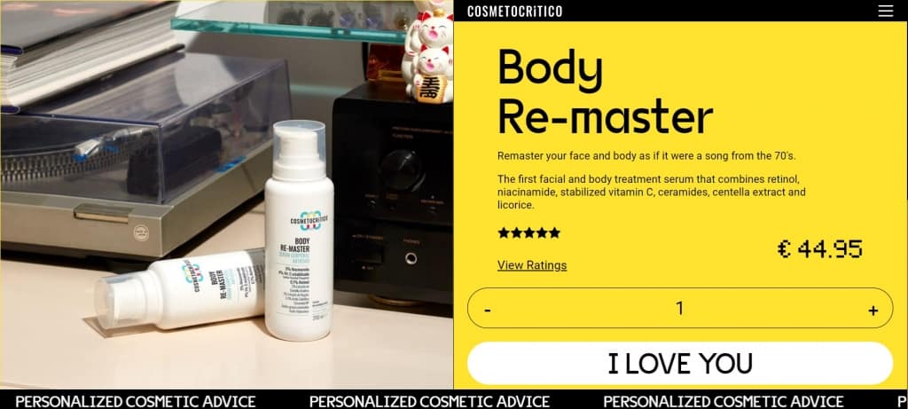 screenshot of cosmetiocritico website