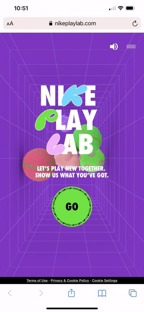 mobile website design inspiration from Nike PLAYlab