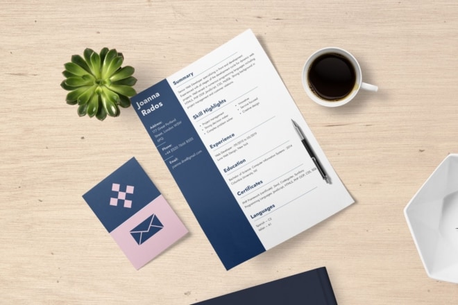 resume on a table