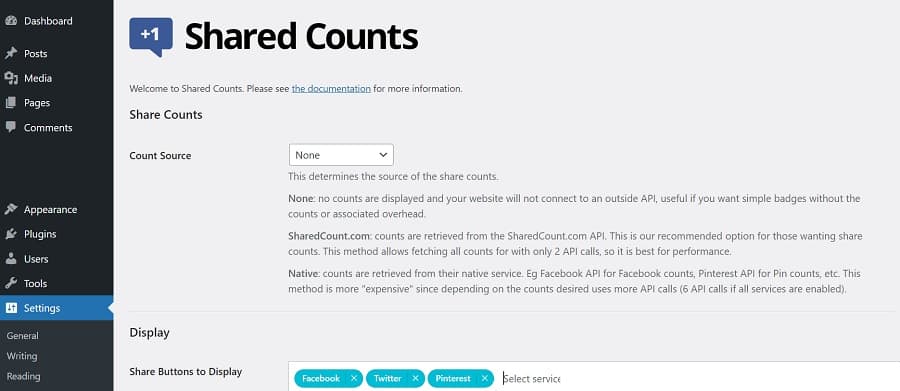 shared counts screenshot