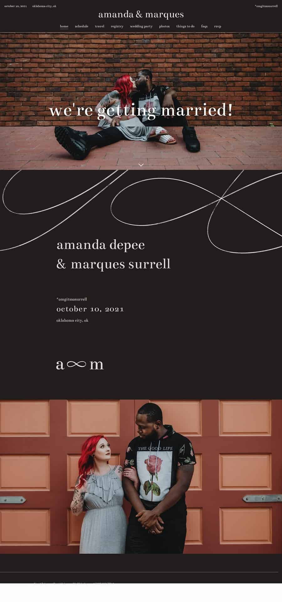 example of how to create a wedding website taylor and marques