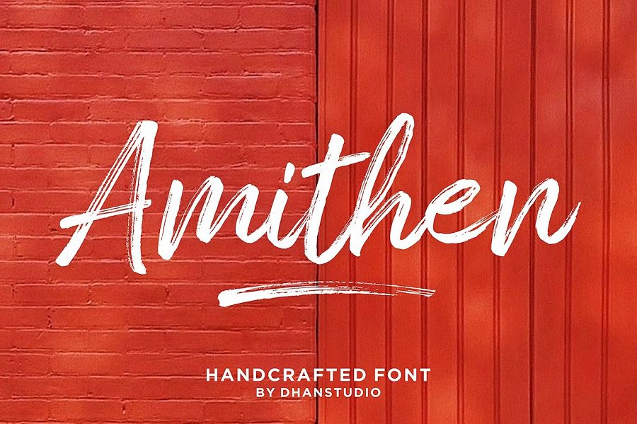 amithen double line fonts example