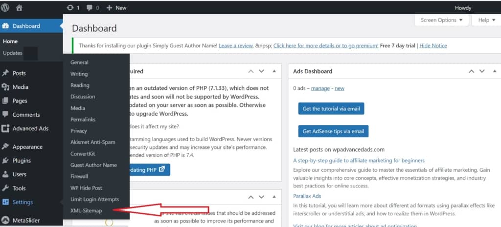 navigate to xml sitemaps generator for google