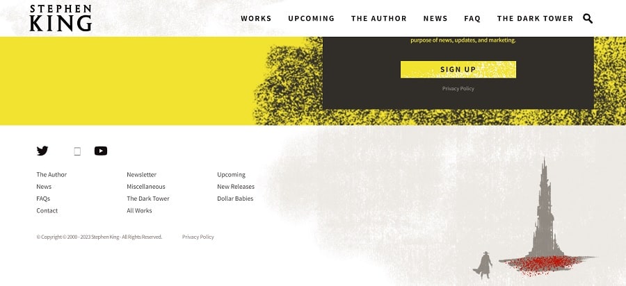 screenshot of niche website navigation examples