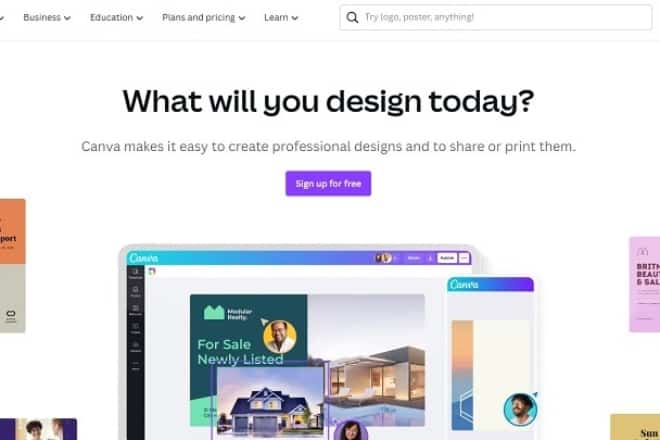 create an email signature in canva signup login screenshot