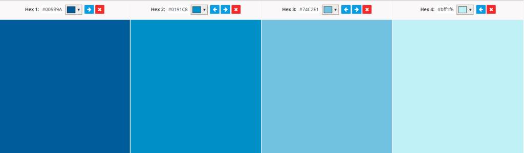 A blue color palette.