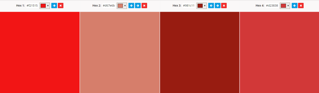 A red color palette.