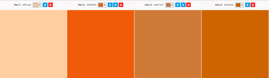 An orange color palette.