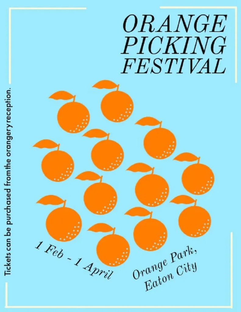 adobe orange picking festival flyer example