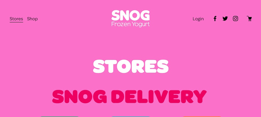 snog pink website design screenshot