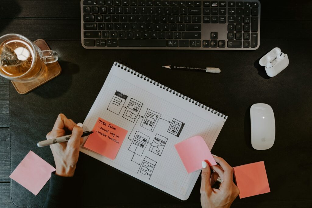 Someone creating a wireframe.