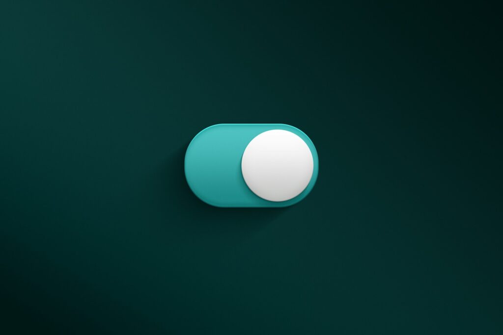 A blue toggle switch.