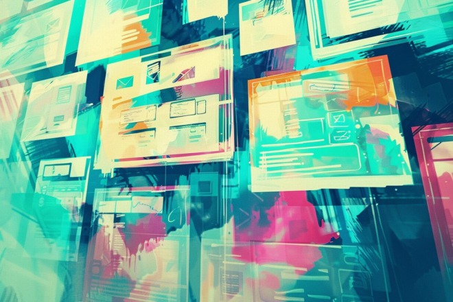 an abstract picture of wireframes