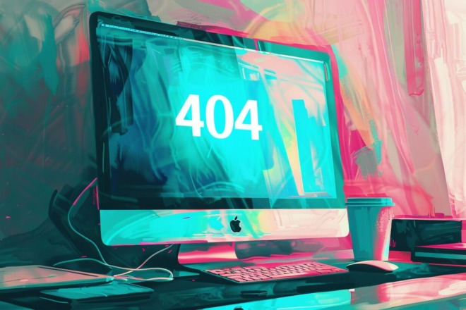 a computer screen showing a 404 error