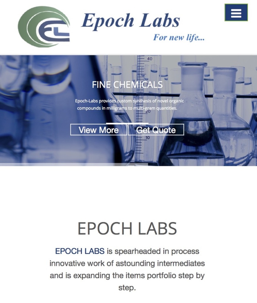 screenshot of epoch labs mobile view