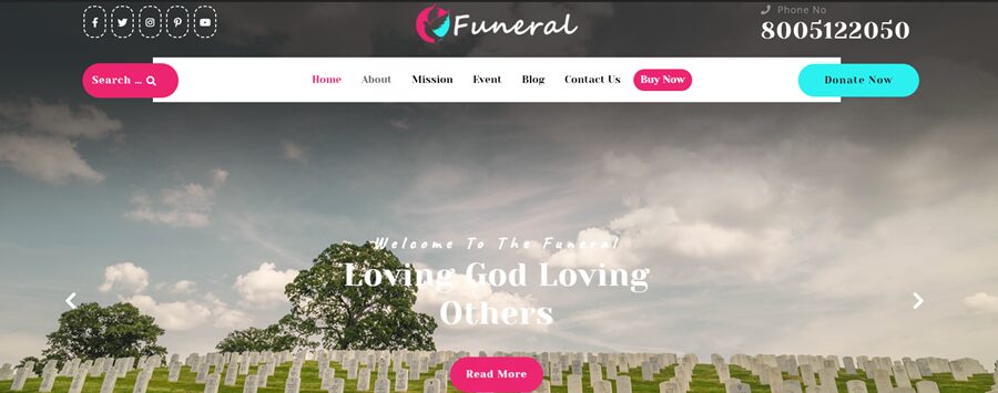 funeral wordpress theme screenshot for funeral homes