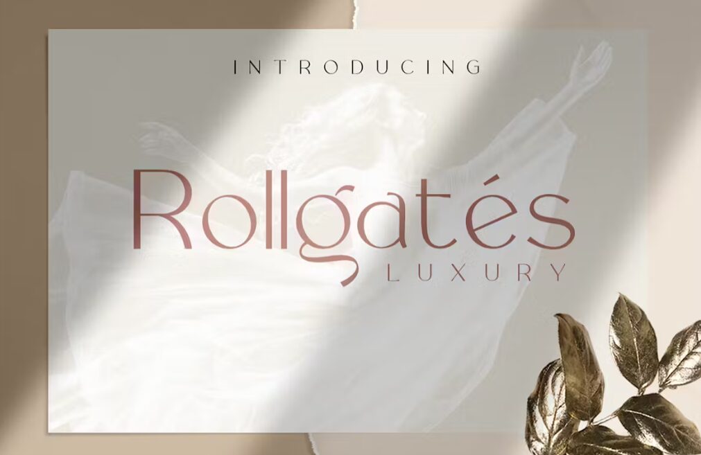 A stylish, unique font named Rollgates Luxury