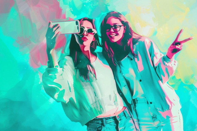 two women taking a selfie together