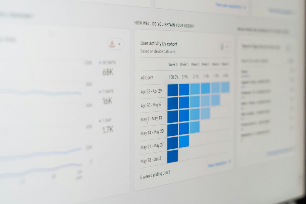 The Google analytics page.
