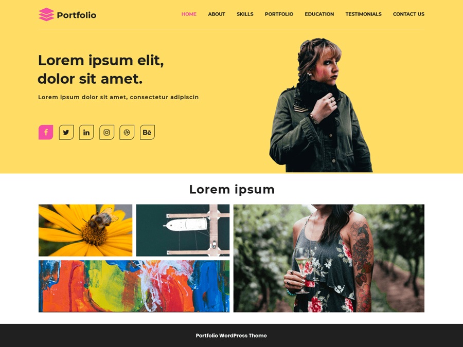advance portfolio screenshot to show an excellent option for graphic designers themes