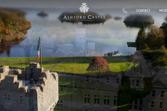 aerial view of ashford castle
