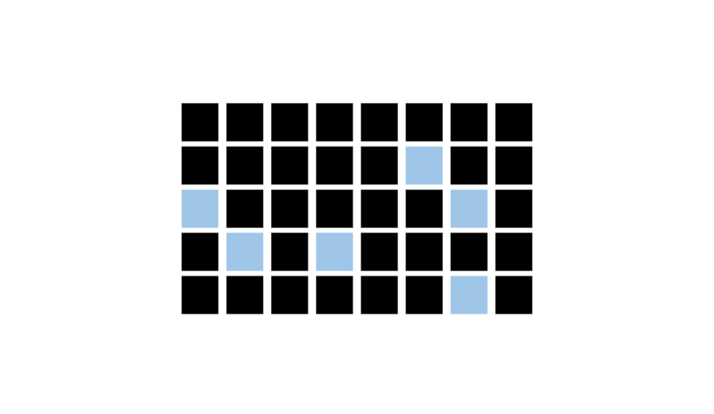 Blue and black squares.