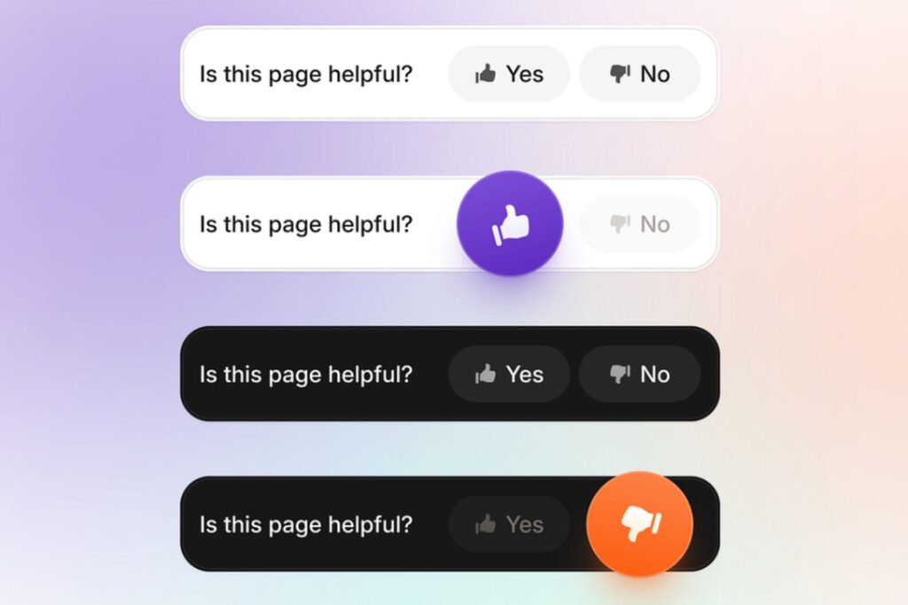 A digital interface displaying a button asking, "Is this page helpful?" to gather user opinions.