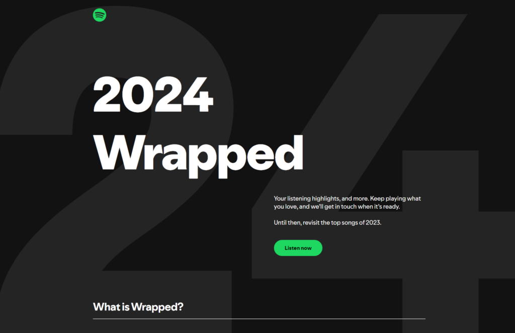 Spotify Wrapped 2024 page.