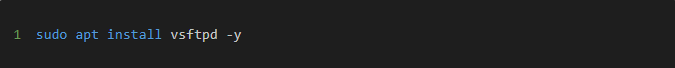 sudo apt install vsftpd -y