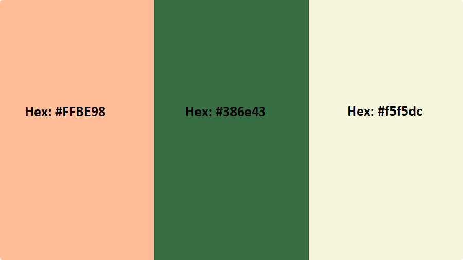 peach fuzz and green  Christmas color palettes