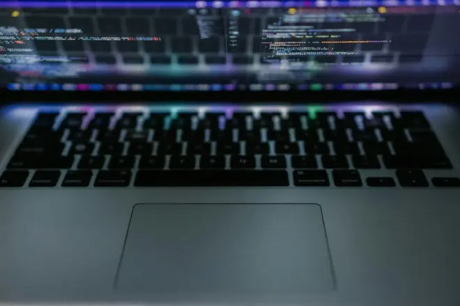 code on laptop