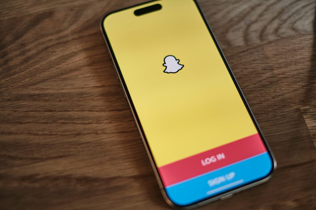 A phone with SnapChat open