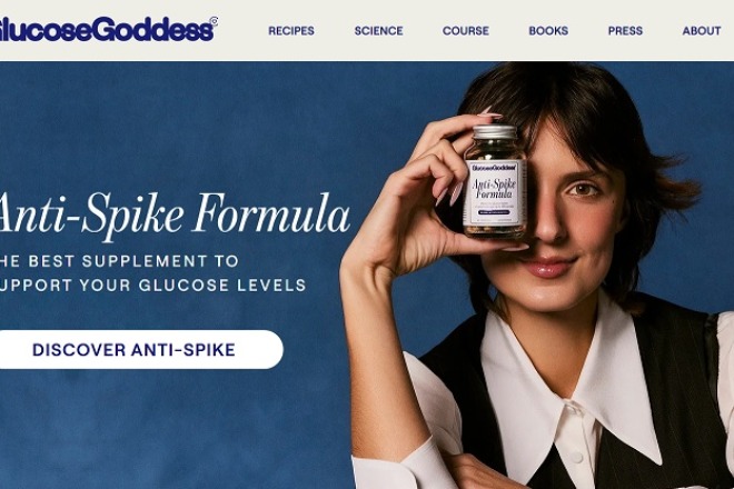 screenshot of glucose goddess website