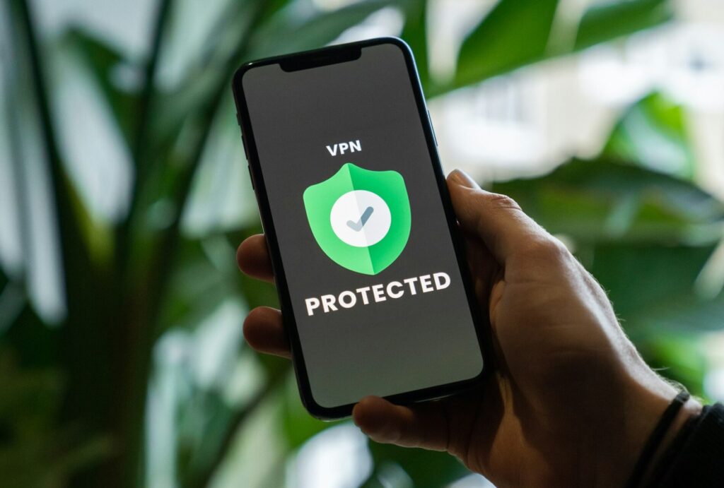 A phone with a VPN turned on