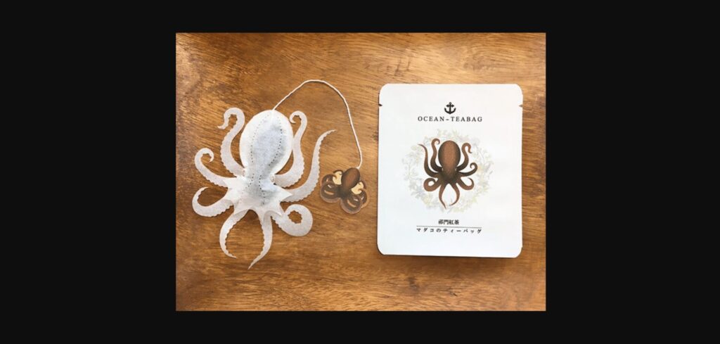 An octopus-shaped tea bag