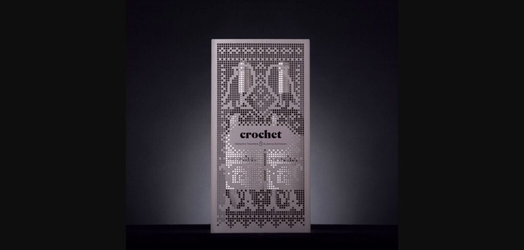 A crochet wine box