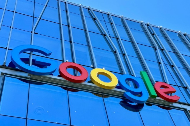 Google brand logo on a building