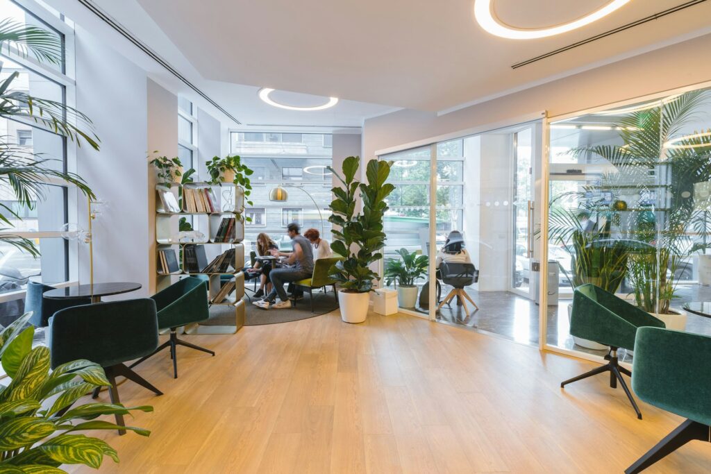 Office Space With Modern Lighting