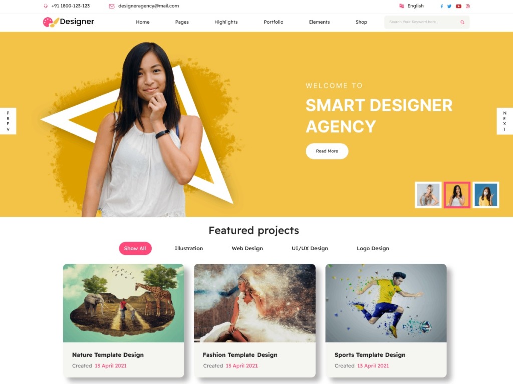 screenshot of graphic services theme