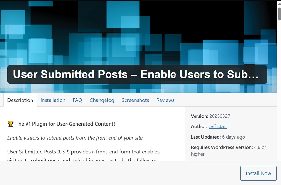 user submitted posts install