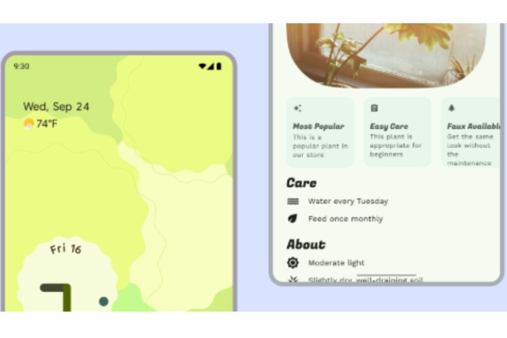 Android 16's new interface, showing bright colors and rich graphics built with Material 3 Expressive.