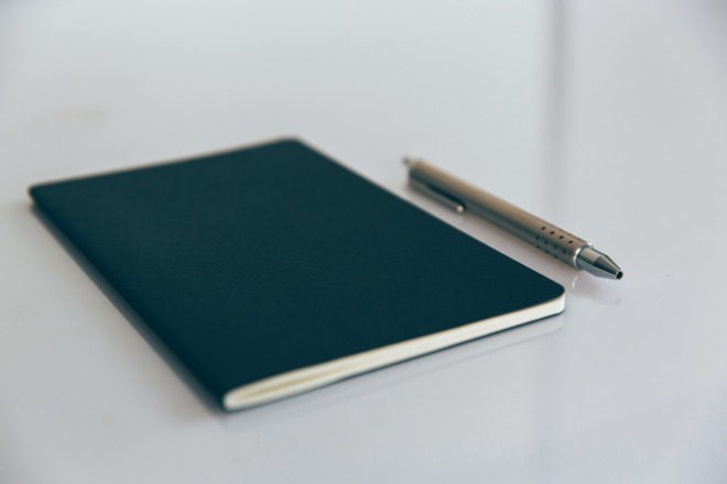 A Moleskine sketchbook
