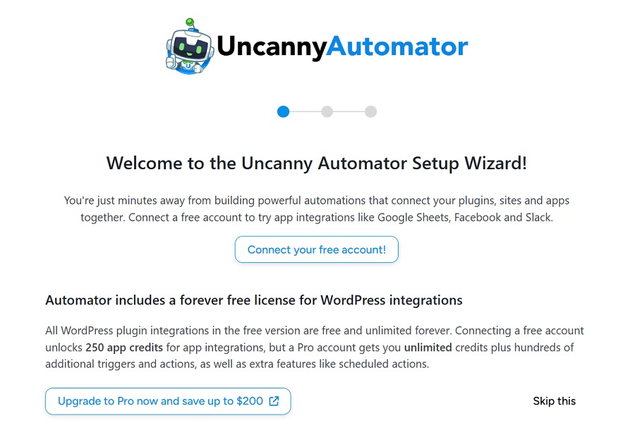 uncanny automator setup wizard