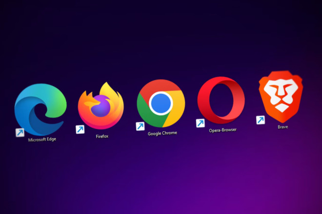 Different browser icons next to each other.