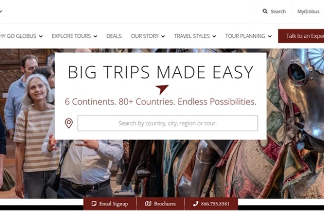 globus website screenshot